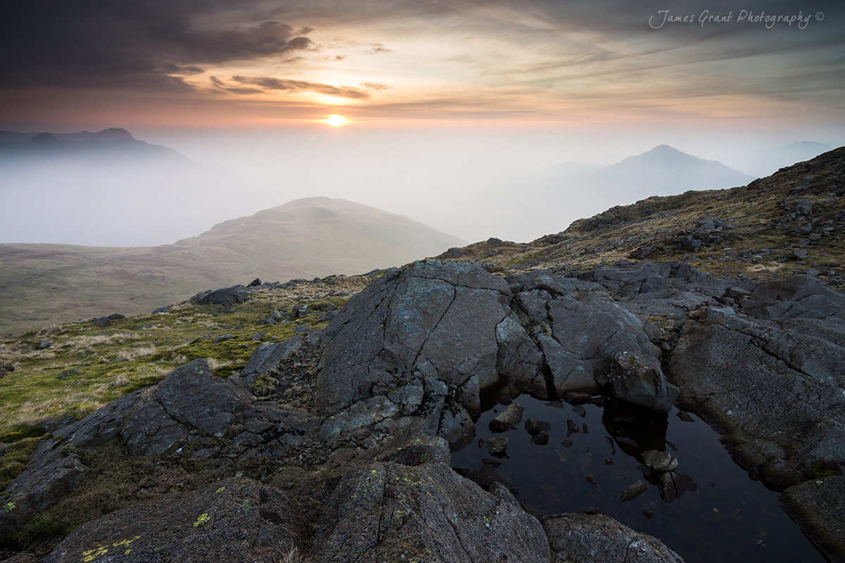 Three Tarns Sunrise - Lake District Wild Camping Photography