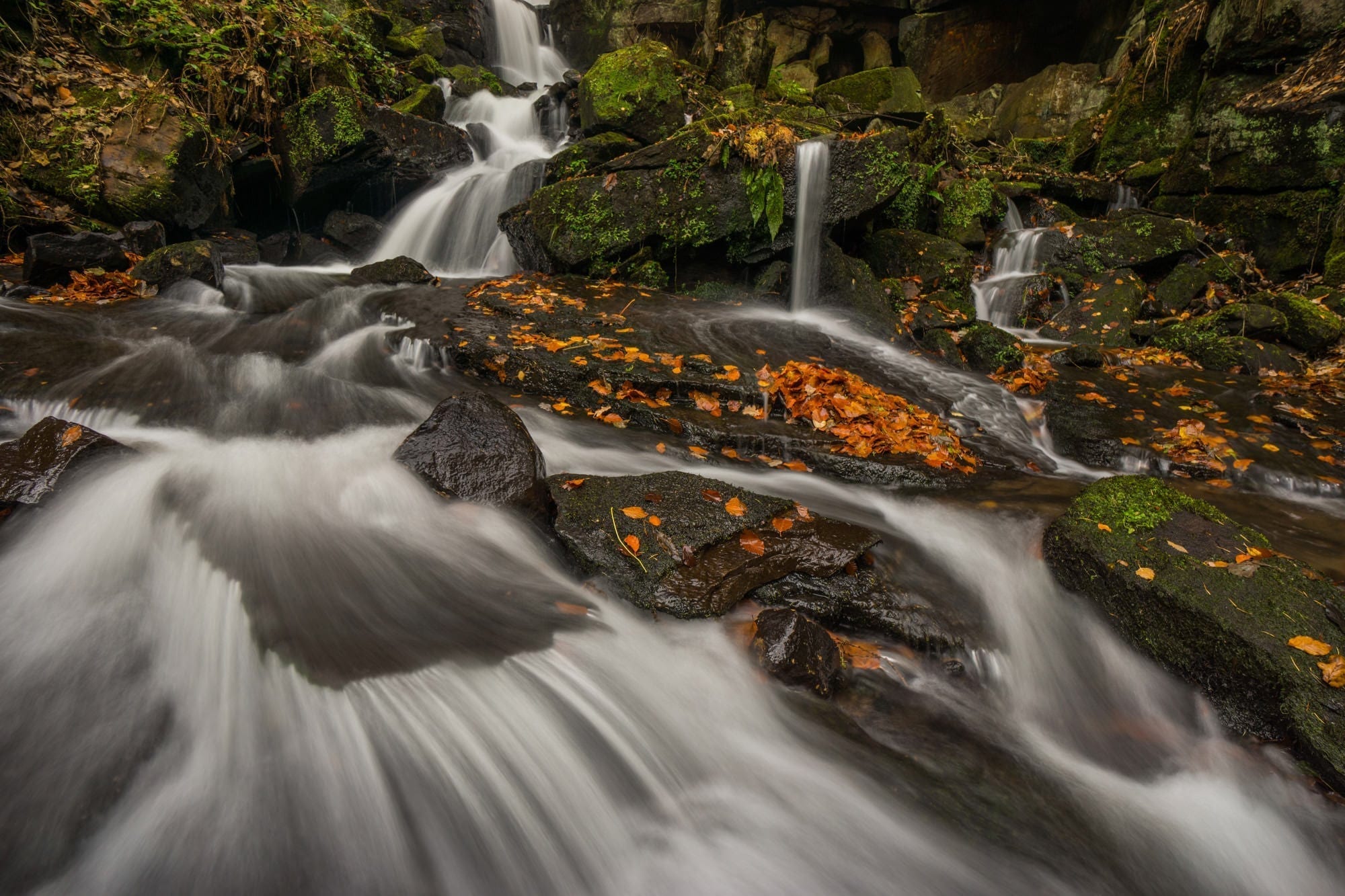Lumsdale Waterfall in Autumn - Derbyshire Photography