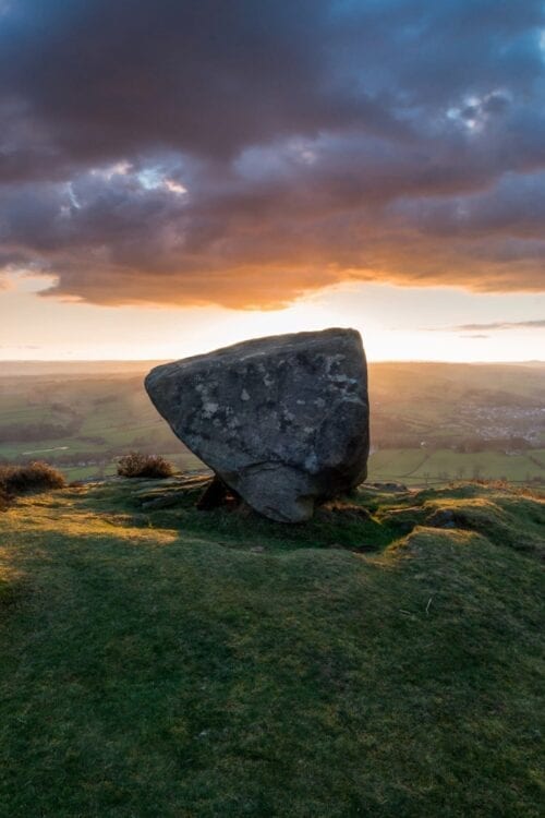 Anvil Stone Sunset - Baslow Edge - Peak District Photography
